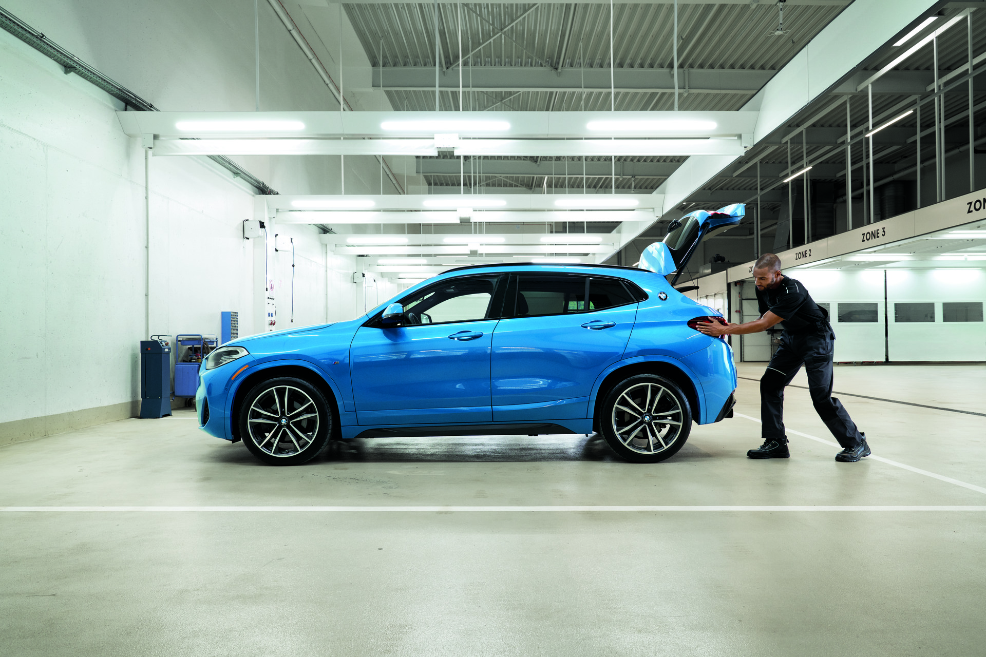 BMW Certified Collision Repair Center repair bay at BMW of Jackson, Mississippi