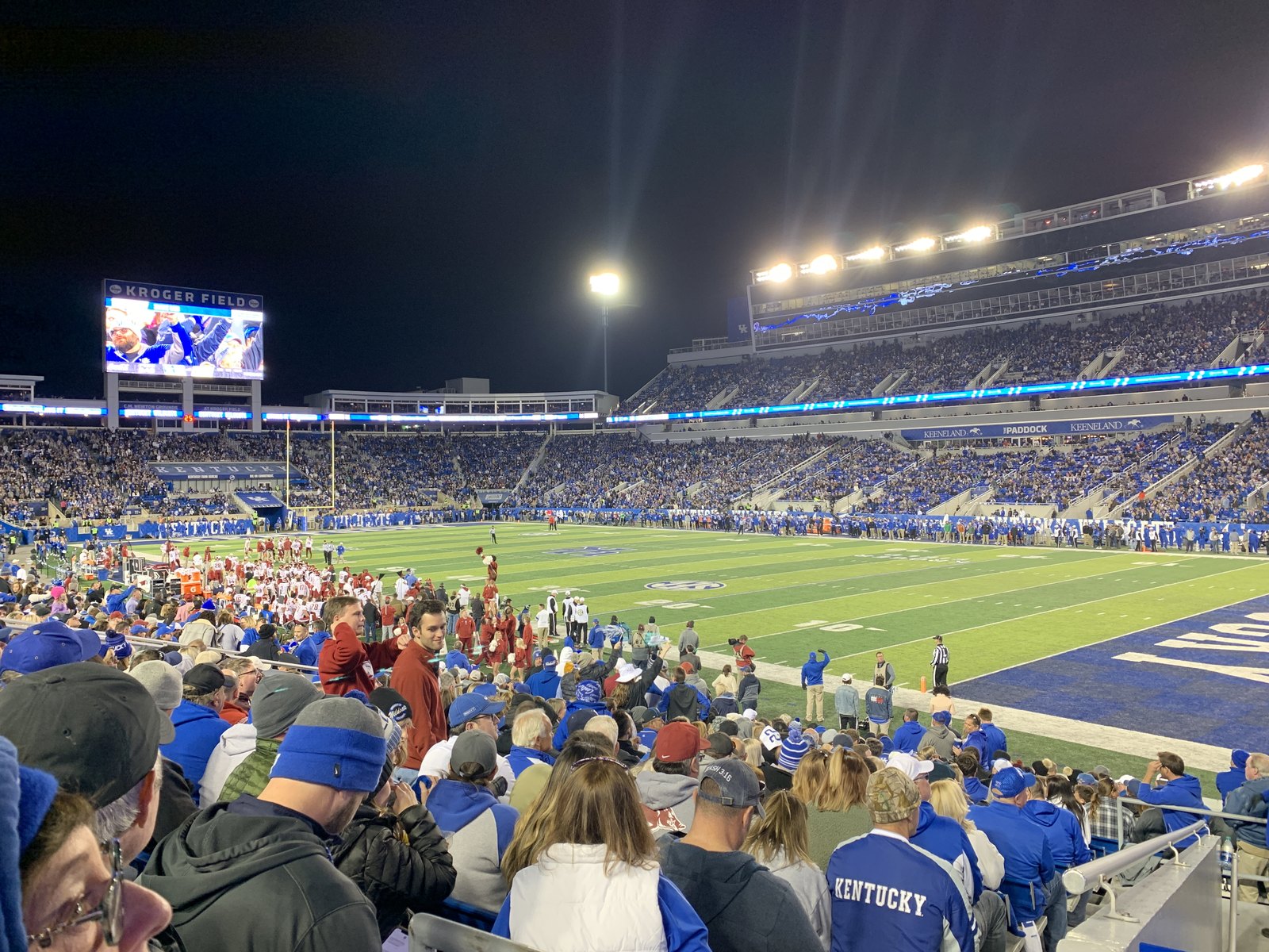 Kroger Field, Lexington, night gameday